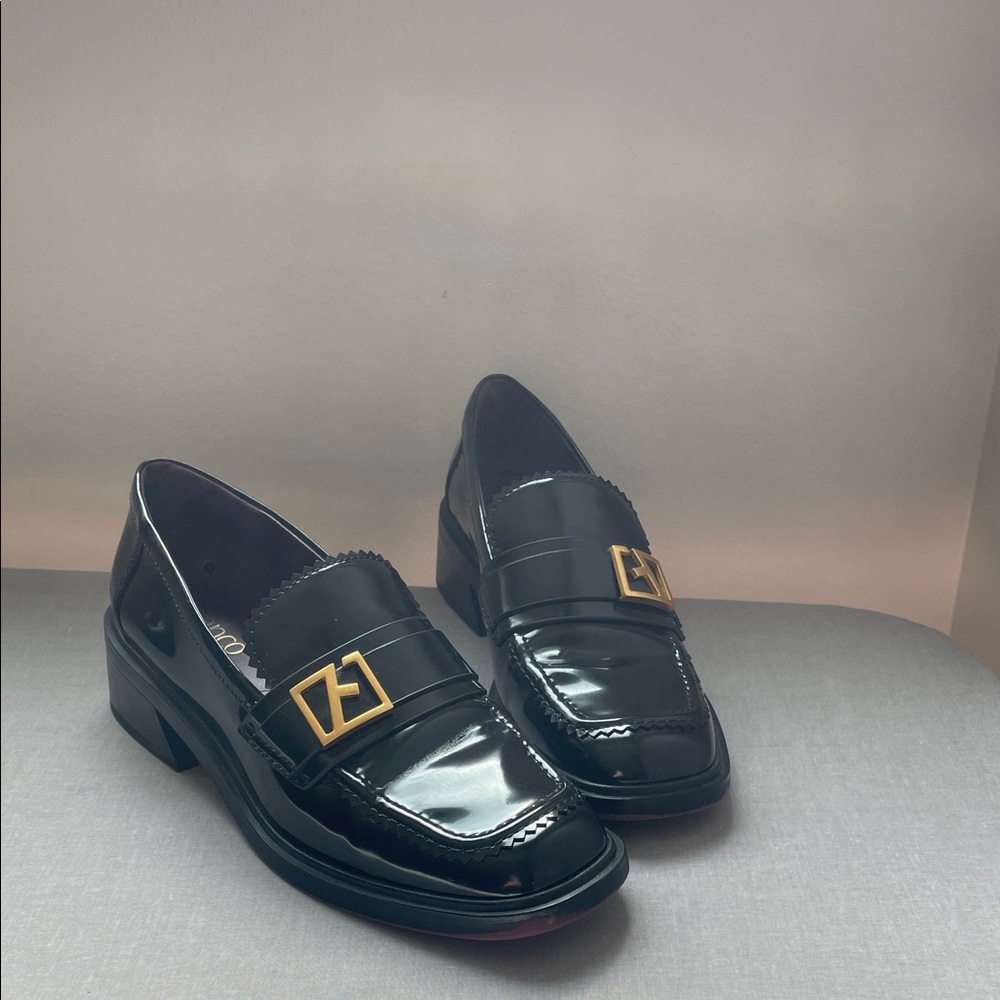 Franco Sarto Gloria Black Loafers with Gold Accent Size 7.5 - Picture 13 of 13